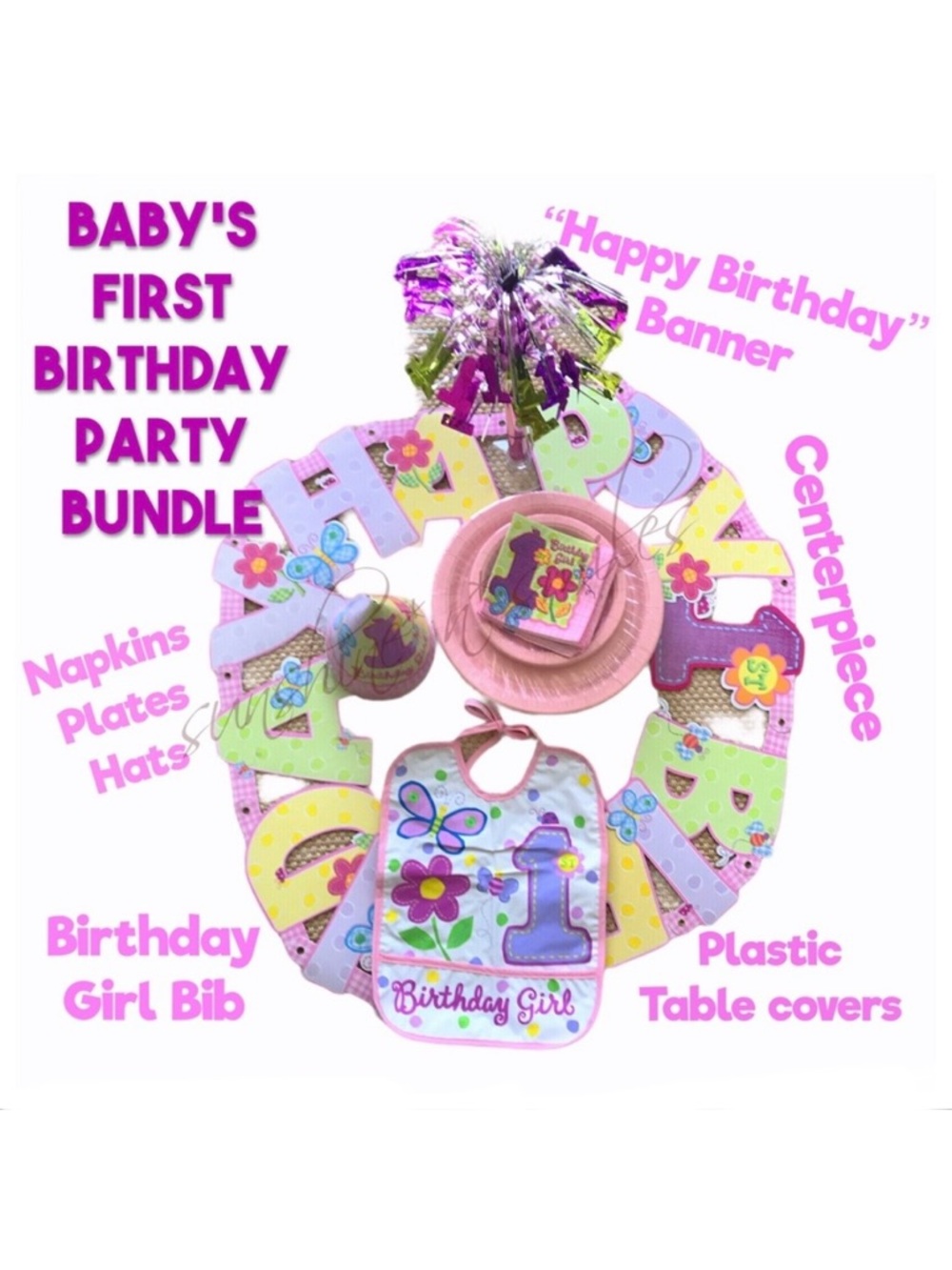 Baby’s 1st First Birthday Party Banner Decorations